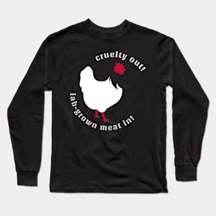 cruelty out! lab-grown meat in! Long Sleeve T-Shirt